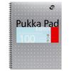 Pukka Pad A4 Size Single Lined Ruled Notebook 100 Pages Silver Metallic Card Cover 80gsm 4 Hole Punched Metallic Editor Range