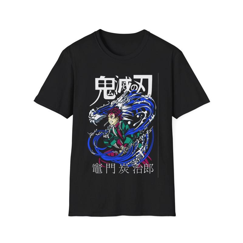 Tanjiro Kamado Water Breath T-Shirt Anime T-Shirt Summer Vintage Fashion New Men's and Women's Streetwear