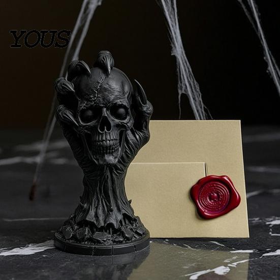 Жуткие настольные фигурки, 3D-печатная фигурка черепа и руки дьявола, Реалистичная держащая уникальные Хэллоуинские подарки статуэтка, Готический настольный орнамент