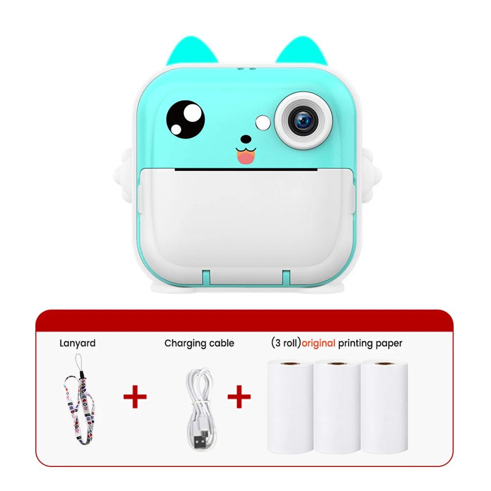 Детская камера мгновенной печати, мини-термопринтер, экран IPS 2,4 дюйма, детская камера, видео-фото 1080P HD, цифровая камера, подарок для мальчика и девочки