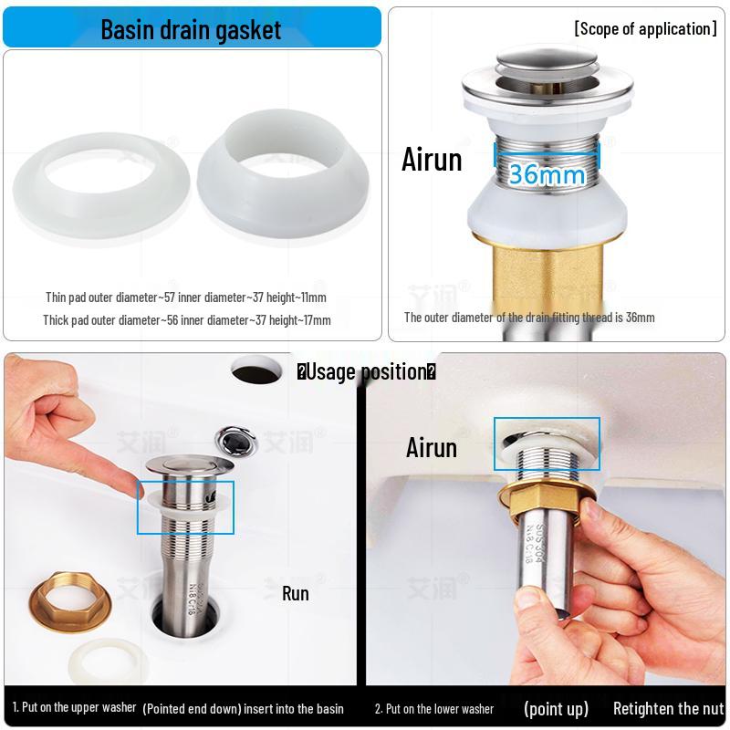 Резиновое уплотнительное кольцо для кухонной мойки для прокладки сливной трубы