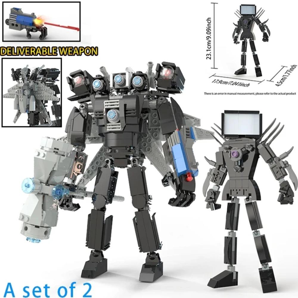 Moc Skibidi Toilet Figures Model Blocks Titan Cameraman Speakerman Construction Toys Party Halloween Decoration Boys Gifts