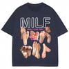 Футболка с забавным мемом «Milf Man I Love Feet» Лето 2025 Мужская Женская Юмор Модная футболка Хлопок Оверсайз Повседневная футболка Уличная одежда