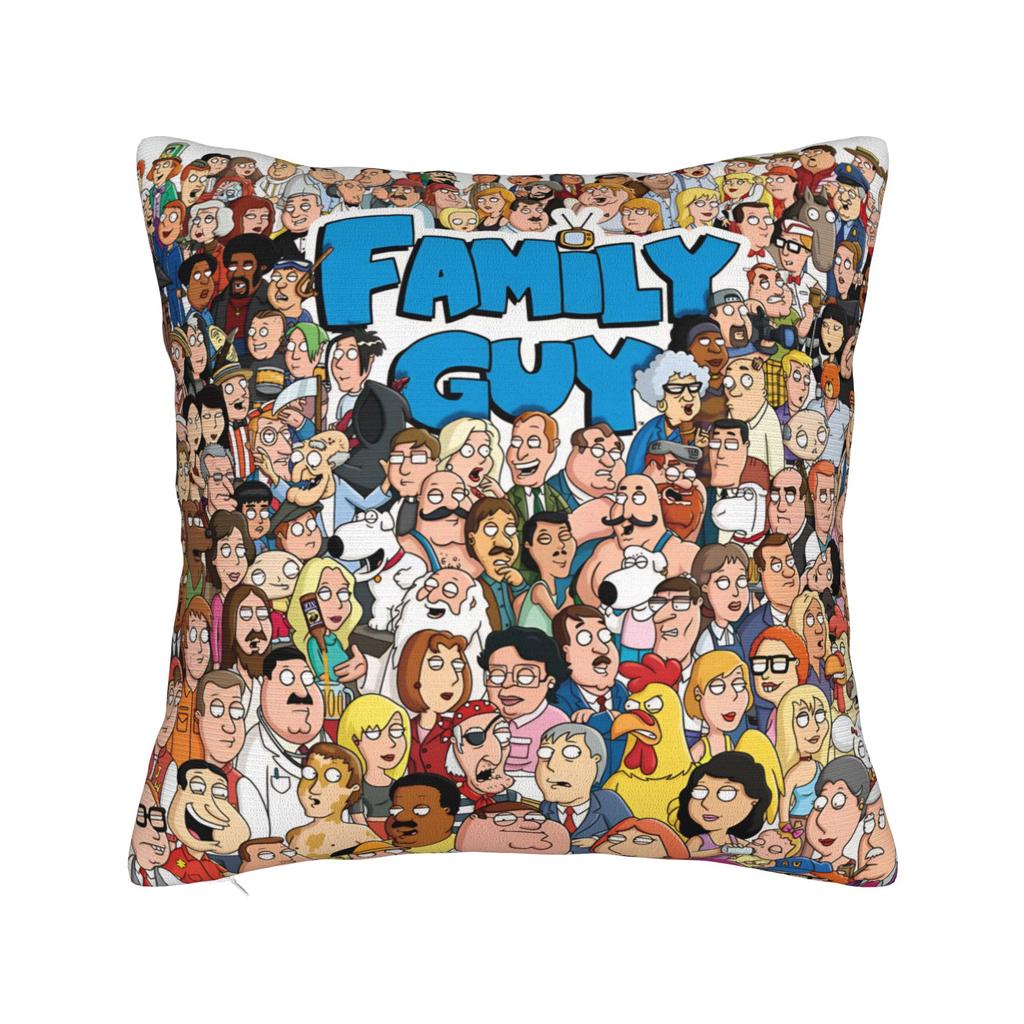 Decorative Pillow Cover F-Family Funny Guy Merch Seater  Pillow Case Cover Zipper Multiple Sizes