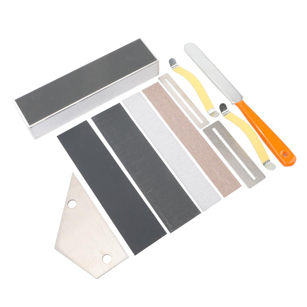 11 Pieces Guitar Grinding Tools Fret File Leveling Bar String Spreader Polishing Sandpaper