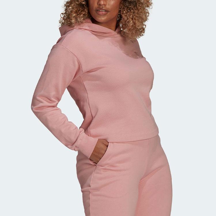 Adidas Originals Sweatshirts Women's Pink Hooded Moderate Regular HE6884