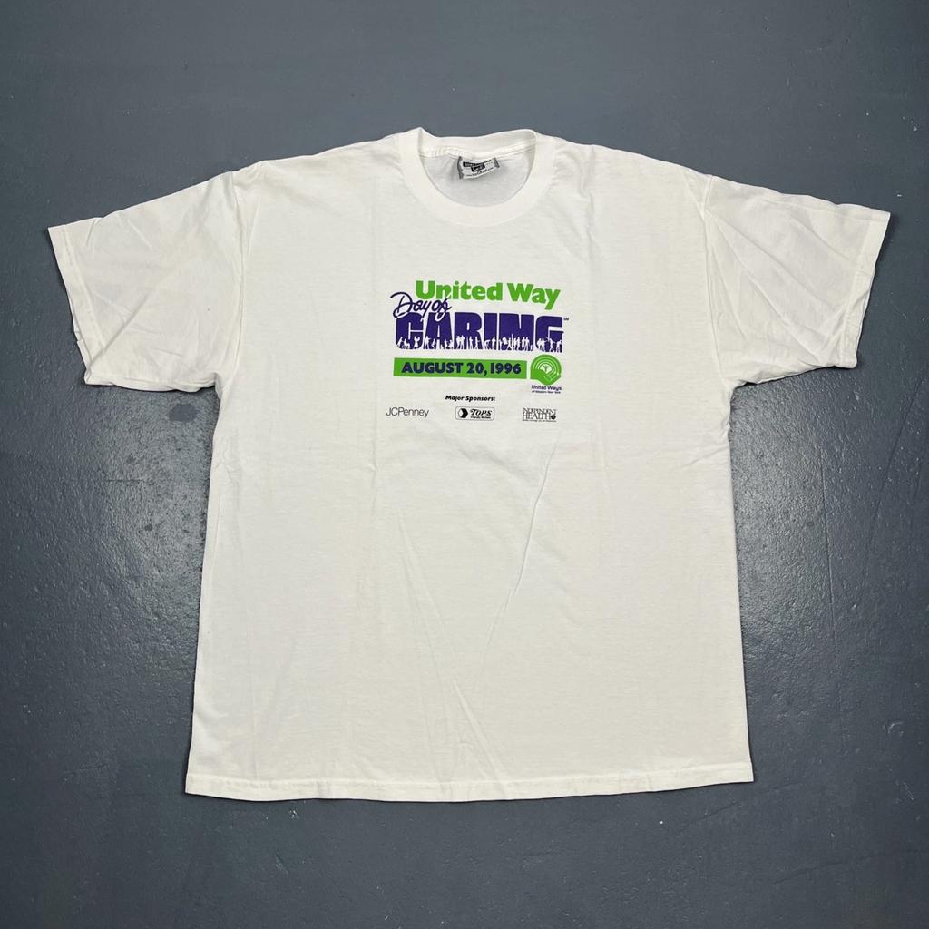 Vintage 1996 United Way Day Of Caring Tshirt White XL Unisex Charity VTG 90s