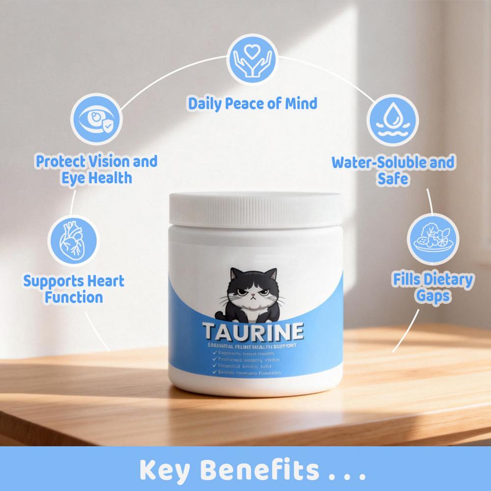 Cat Taurine Powder Eye Heart Health Care Dietary Supplement For Kitten Adult Cats Immune System Support Nutrient Food Additive