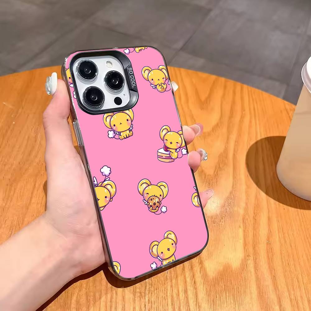 Чехол для телефона Card Captor Sakura для iPhone 17, 16, 15, 14, 13, 12, 11, Pro, MAX, Серый Матовый Силиконовый, Черный Чехол