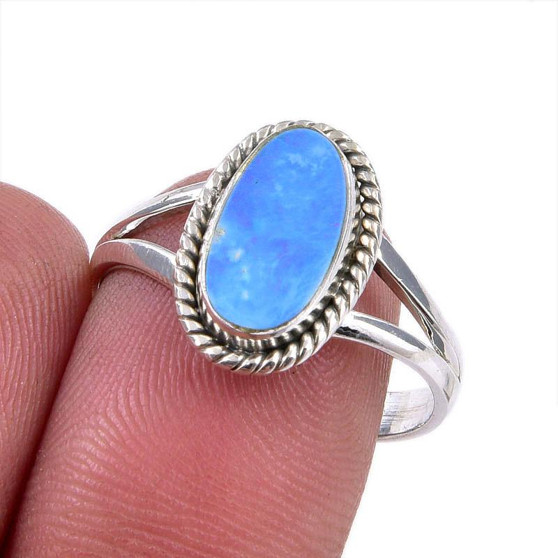 Natural Australian Opal Gemstone 925 Solid Sterling Silver Ring Size 8.5 t4S09