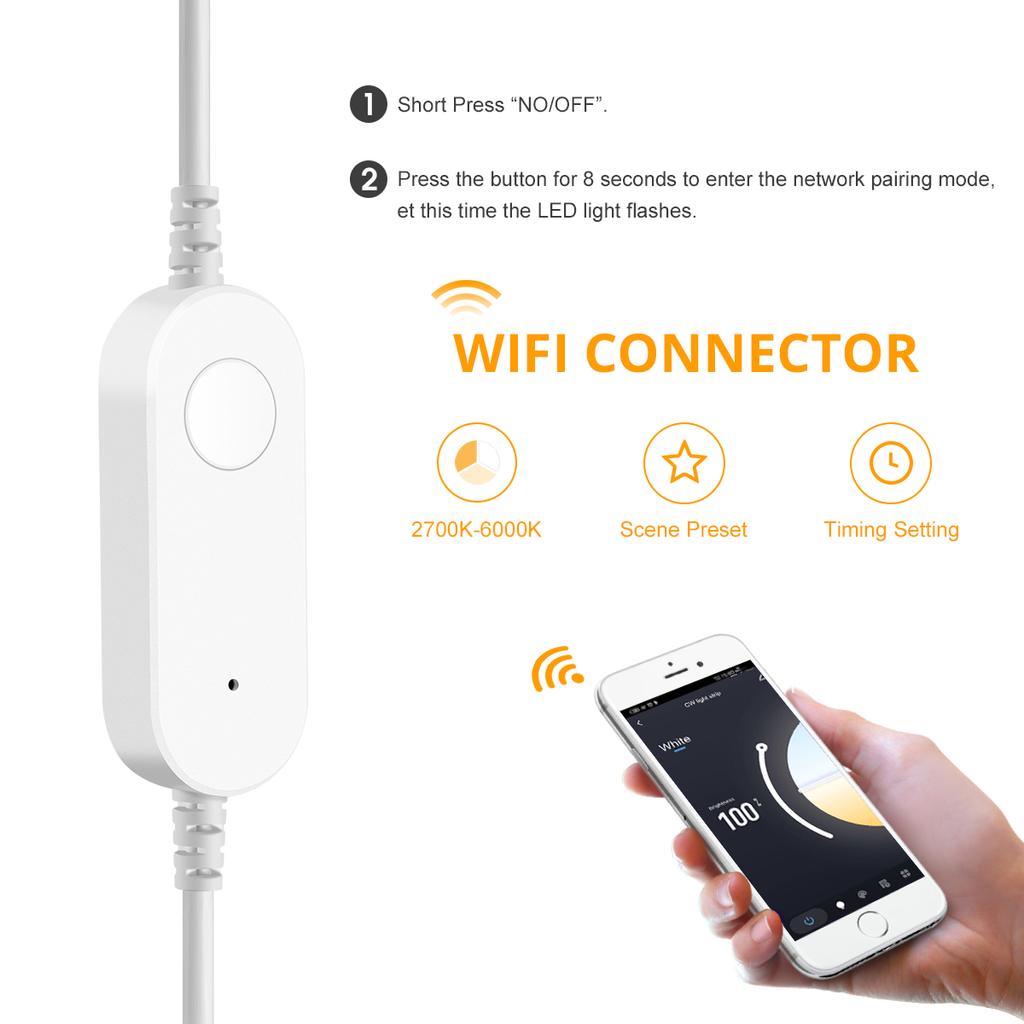 Светодиодная лента Tuya Smart WiFi COB CCT, 24 В постоянного тока, 3 м, 5 м, 2700–6500 К, сменная лента с регулируемой яркостью, работает с Alexa Google Home