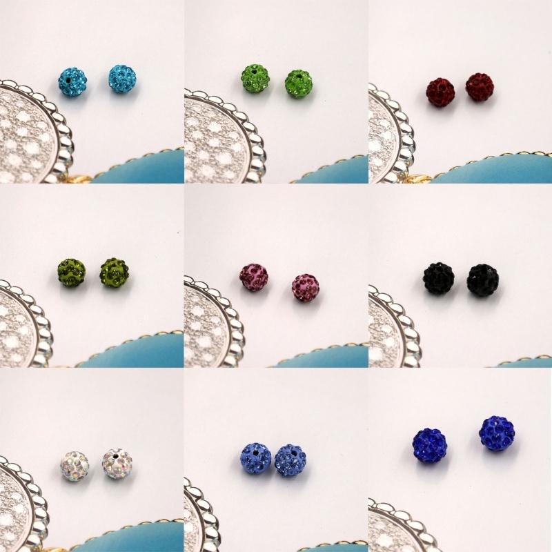 Набор из 100 разноцветных декоративных бусин 10 мм "Диско-шар" Глиняные бусины Материалы для изготовления бижутерии