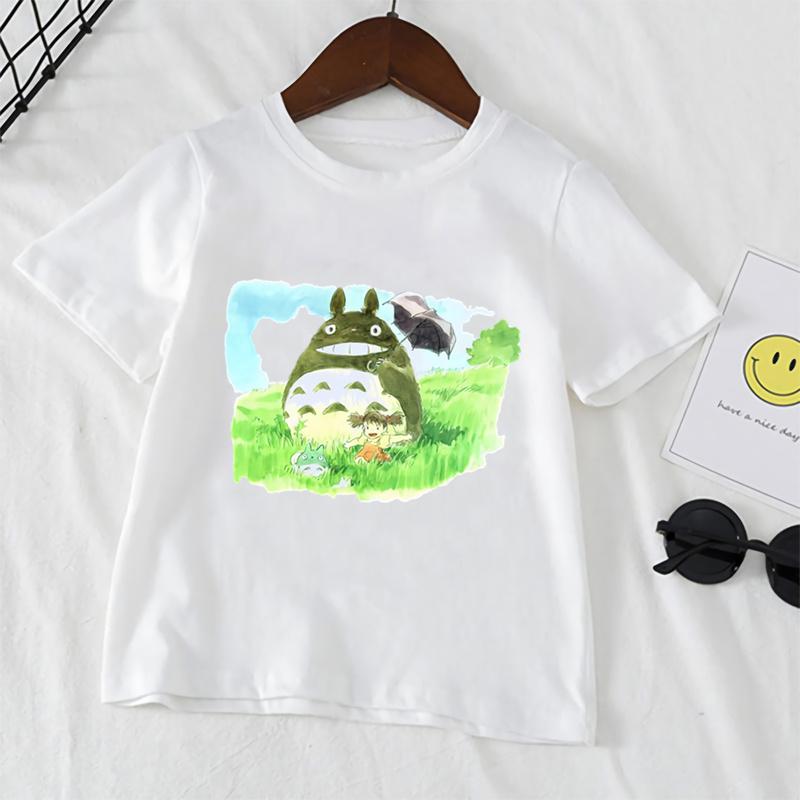 Детская забавная детская одежда с героями мультфильмов, футболка с милым летним принтом в стиле аниме для мальчиков и девочек, топ