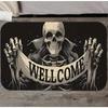 Horror Skeleton Doormat Home Porch Decoration with Welcome Print Indoor Entrance Floor Entrance Mat Modern Outdoor Entrance Mat