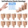 5 шт. 2,5/5/7,5/10 см самоклеящиеся эластичные бинты из нетканого материала одноразовые для спортивной фиксации пальцев запястья ног