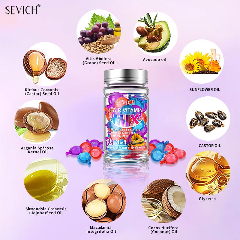 40 шт. Микс витаминов для волос, капсулы для лечения волос, масло для восстановления поврежденных волос, сыворотка для ухода за волосами, питательное кератиновое комплексное масло