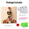 Framed Pearl Art DIY Kit with Christmas Nutcracker and Gift Boxes 3D Sparkling Bead Canvas Painting Handmade Gift for Home Decoration