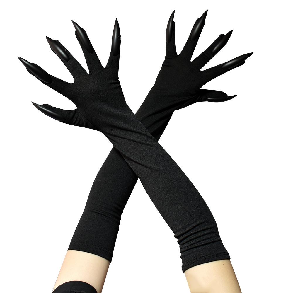 Halloween Long Nails Witch Gloves Hollowen Cosplay Long Performance Props Costume Claws Ghost Gloves