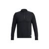 Run LAA Letter Pattern Print 1/4 Zip Running Long Sleeve T-Shirt Men Tops Black 1379305-001