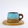 Retro Ceramic Cup Mug Style Simple Afternoon Tea Cup Creative Coarse Pottery Coffee Cup Saucer Set