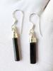 Natural Raw Black Tourmaline Gemstone 925 Sterling Silver Earring, Gift Earring