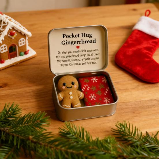 Christmas Pocket Hug Ornament with Gift Card Keepsake Token for Long Distance Friends Stocking Stuffer And Holiday Decor
