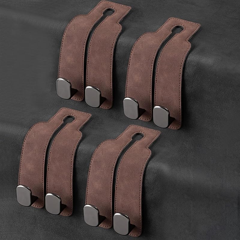 Amelity Headrest Hooks For Car, Car Hooks For Purses And Bags, Purse Hook For Car (Grey-2 Pack)