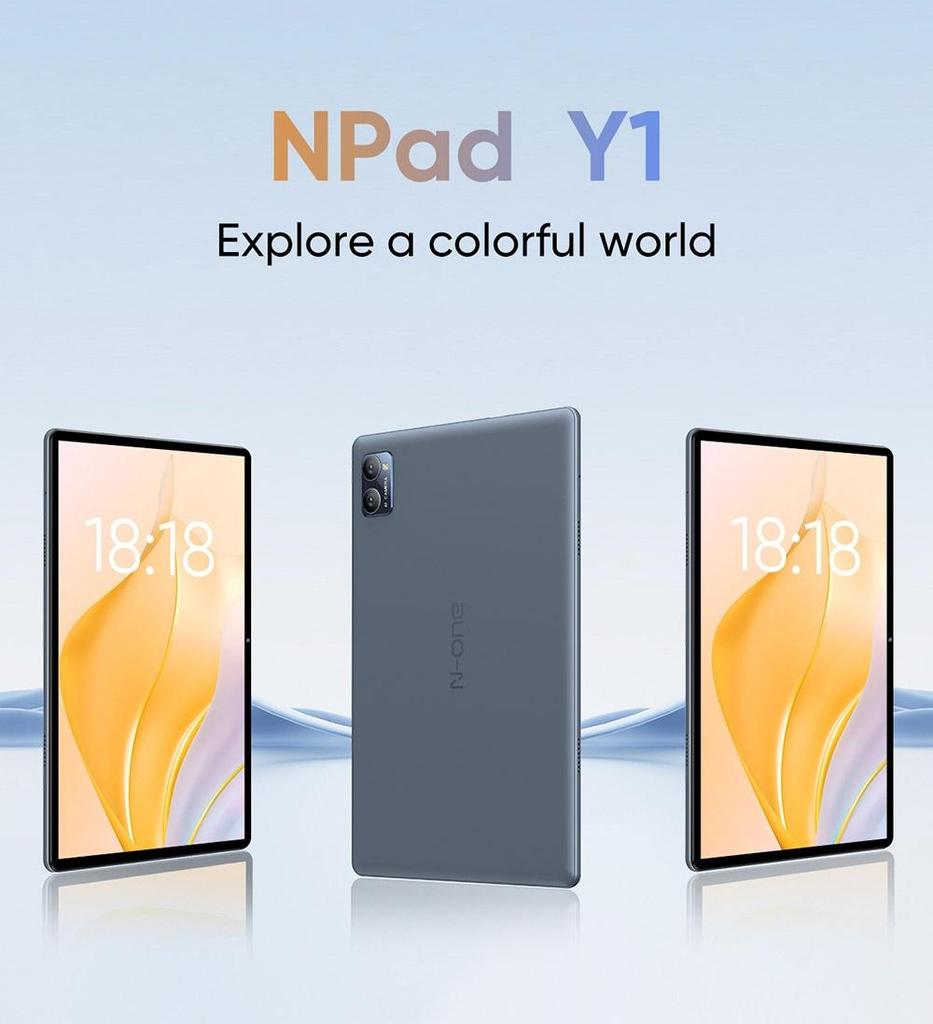 N-one Планшет Npad Y1 с диагональю 10,1 дюйма, сенсорным экраном HD IPS 1280x800, Rockchip 3562, Android 13, 4 ГБ + 4 ГБ ОЗУ, 64 ГБ ПЗУ