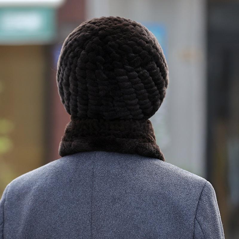 Шапка отца среднего возраста и старика, мужской шарф, теплая, утолщенная шляпа из меха бобрового кролика для старика зимой.