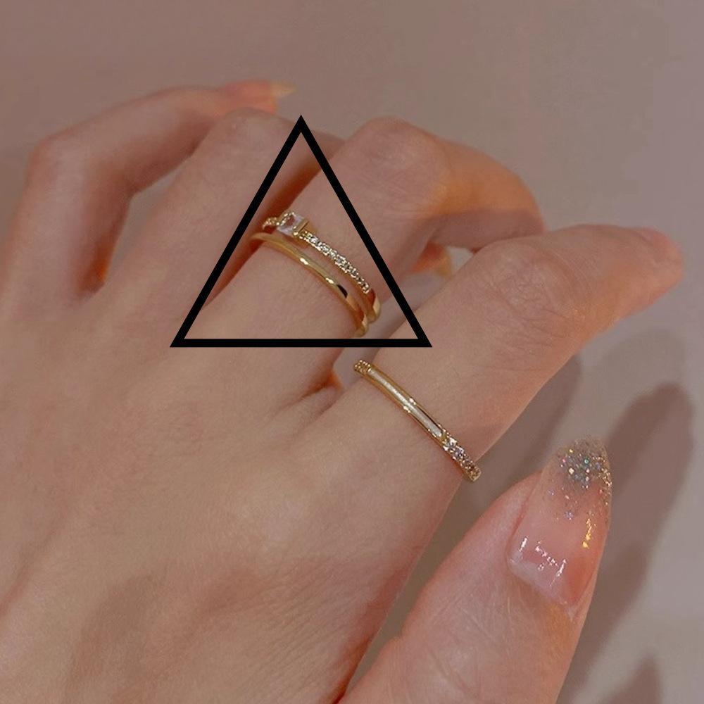 Женское кольцо на указательный палец класса люкс из стерлингового серебра 925 пробы с неправильной формы драгоценным камнем - Не тускнеющее, регулируемое, с легким нишевым дизайном.