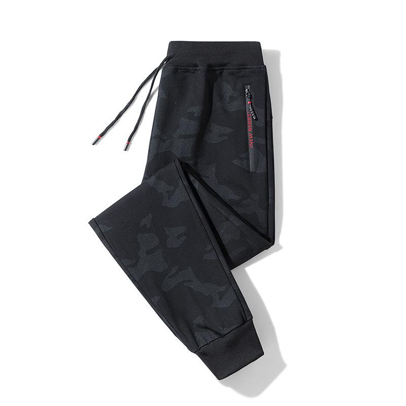 Камуфляжные брюки из чистого хлопка для мужчин, весенние и осенние свободные леггинсы, спортивные штаны для мужчин, зимние плюшевые повседневные брюки