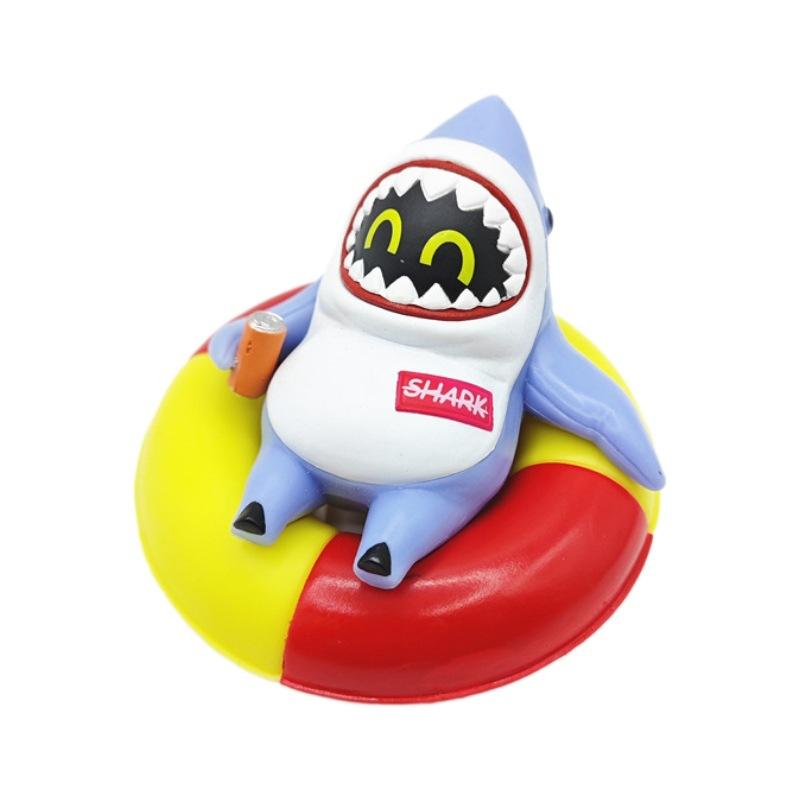 Cute Shark Pool Float Toy Model For Car Decor And Computer Accessories Case