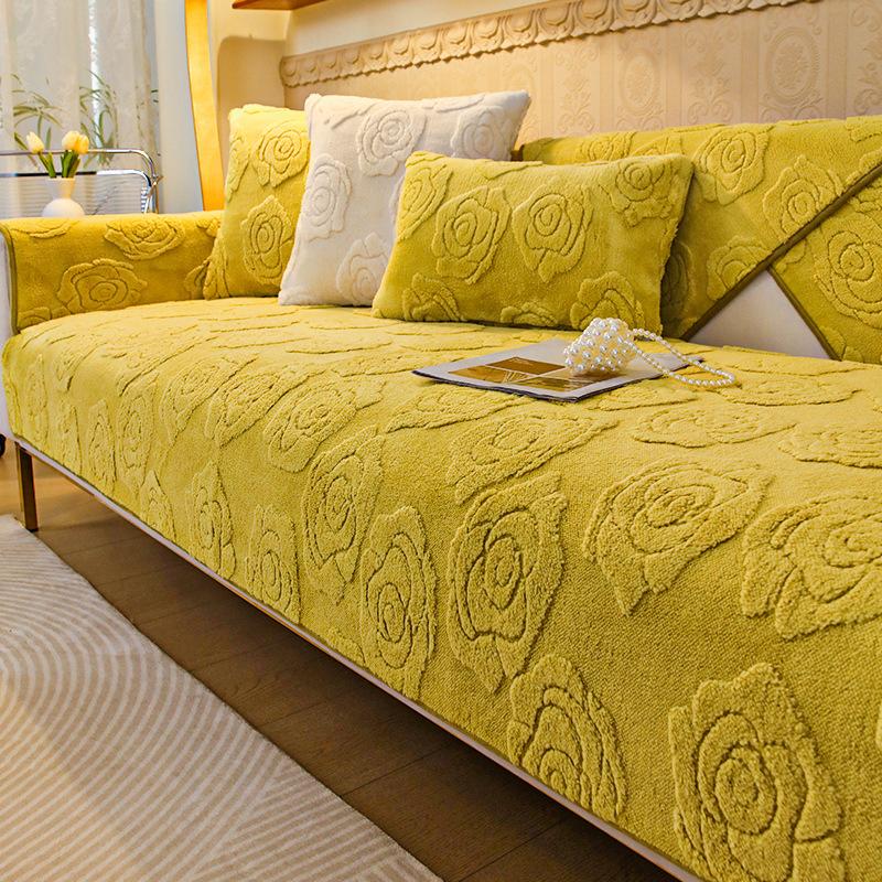 Бархатная подушка для дивана Tower, зимняя утолщенная подушка, простой современный нескользящий кожаный чехол для дивана, новинка 2024, тканевый чехол