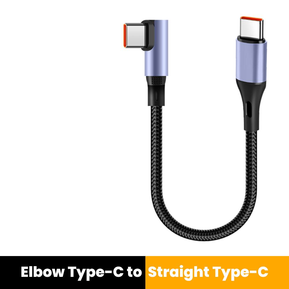 6A 0.15M 0.3M локтевой короткий кабель передачи данных Type C - Type C быстрая зарядка для iPhone 15 16 Samsung USB C кабель для Xiaomi OPPO