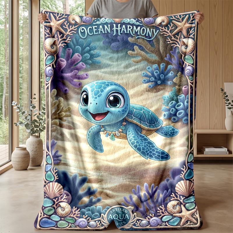 Ocean Friends Adventure Theme blanket Lightweight Warm Flannel Blanket Decorative Throw Blanket for Home Decoration
