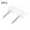 Нержавеющая сталь 2 шт. Вилка для жарки курицы с четырьмя иглами Сверхпрочная Легкая переноска Профессиональная вилка для барбекю Голая рукоятка