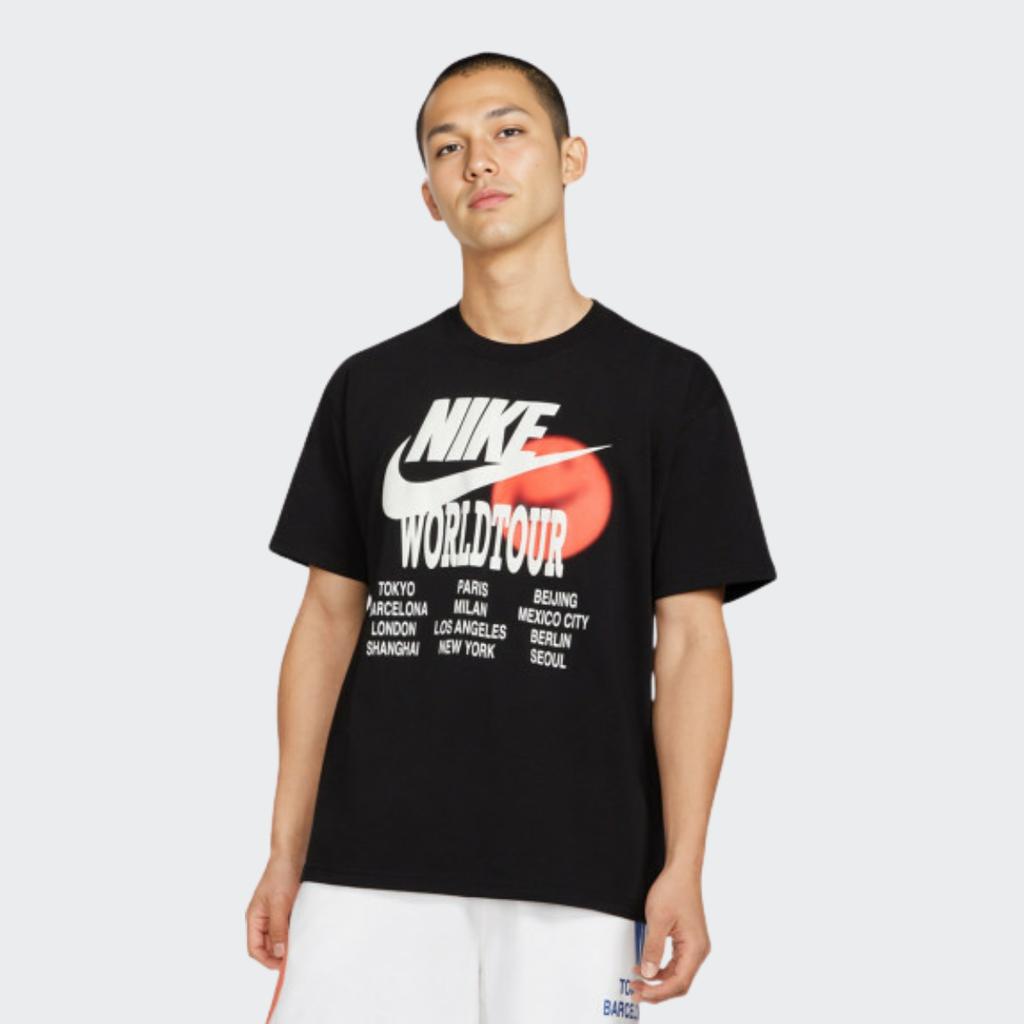 Nike Футболка с коротким рукавом и логотипом Alphabet, спортивная, повседневная, мужская, черная, DO2032-010