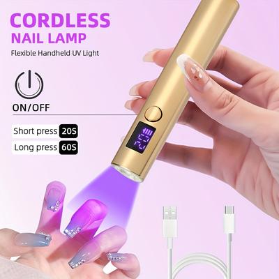 Портативная светодиодная УФ-лампа для ногтей с зарядкой от USB, ручная сушилка для ногтей с таймером для гель-лаков, быстросохнущий маникюрный инструмент