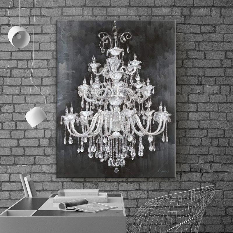 Люстра Настенная Картина Холст: Алмазная люстра на винтажном фоне, холсты для рисования, настенное искусство, готовое к подвешиванию