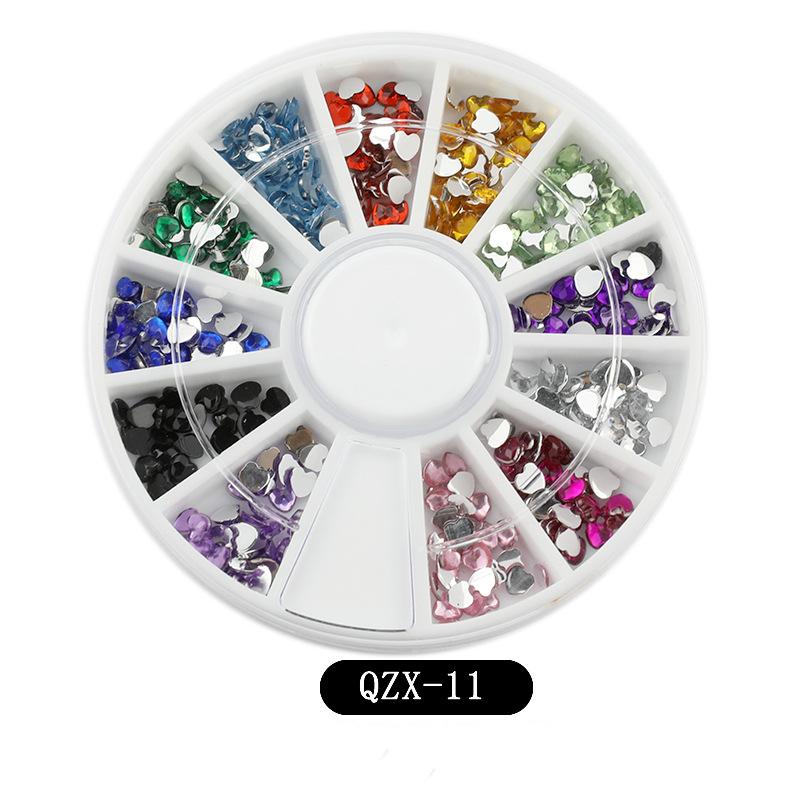 12 In 1 Small Disc Nail Drill Mixing Flat Rhinestones for Nail Art Decorations