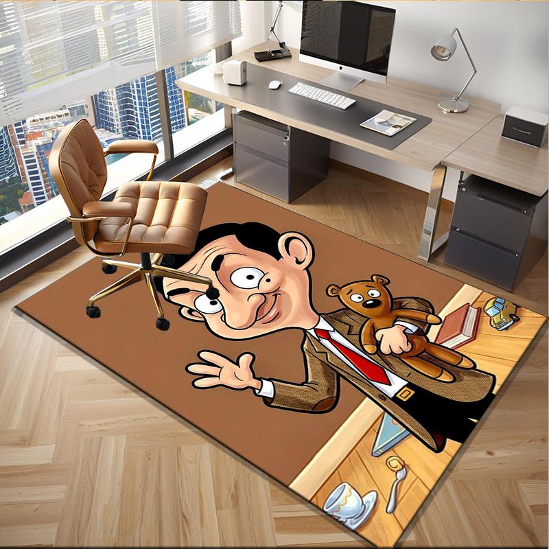 Mr. Bean's Adventure Office Rug Chair Mat, Game Carpet, Suitable for Front Door, Bedroom, Living Room, Desk, Holiday Gift