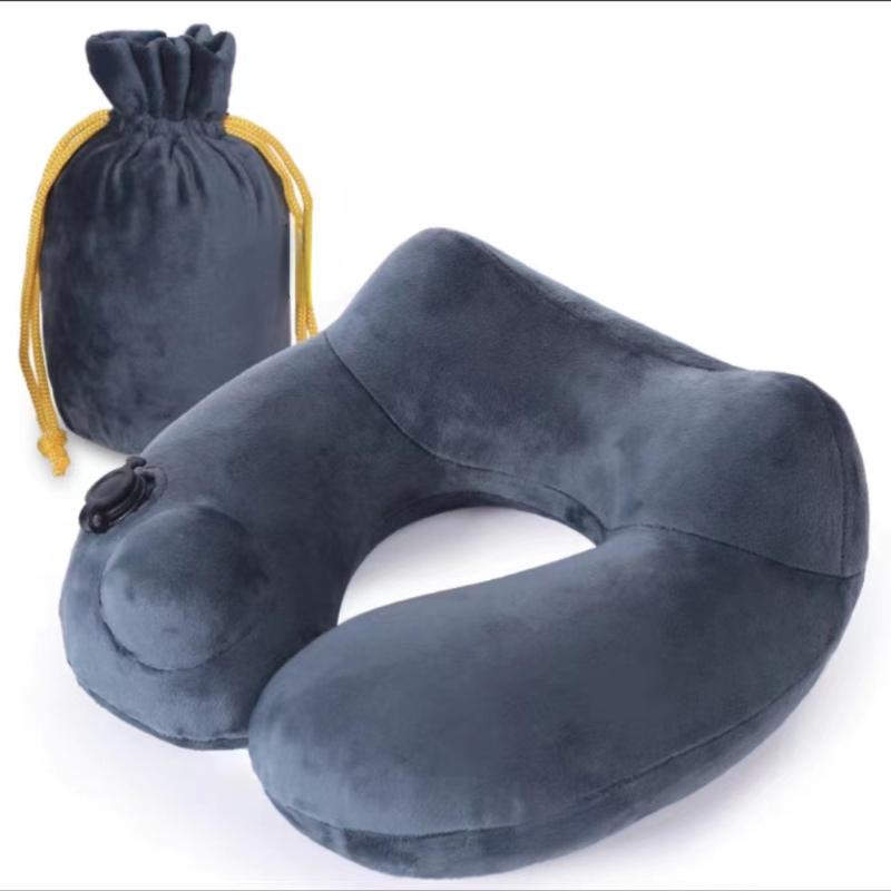 Подушка для кемпинга с автоматическим прессом, защита шеи для кемпинга, уличная надувная подушка для высокоскоростной железной дороги, подушка для шеи, U-образная подушка