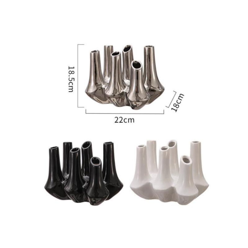 Креативная керамическая абстрактная ваза ручной работы Коралловый риф Многоротовая композиция из цветов Ваза для цветов Аксессуары для украшения дома