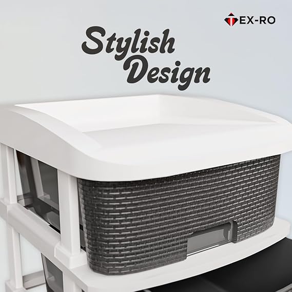 Plastic Modular Drawer Storage Chest Of Drawers Organizer Storage Box, Large Stomo Racks For Multipurpose Organizers | Grey | 4 Layer