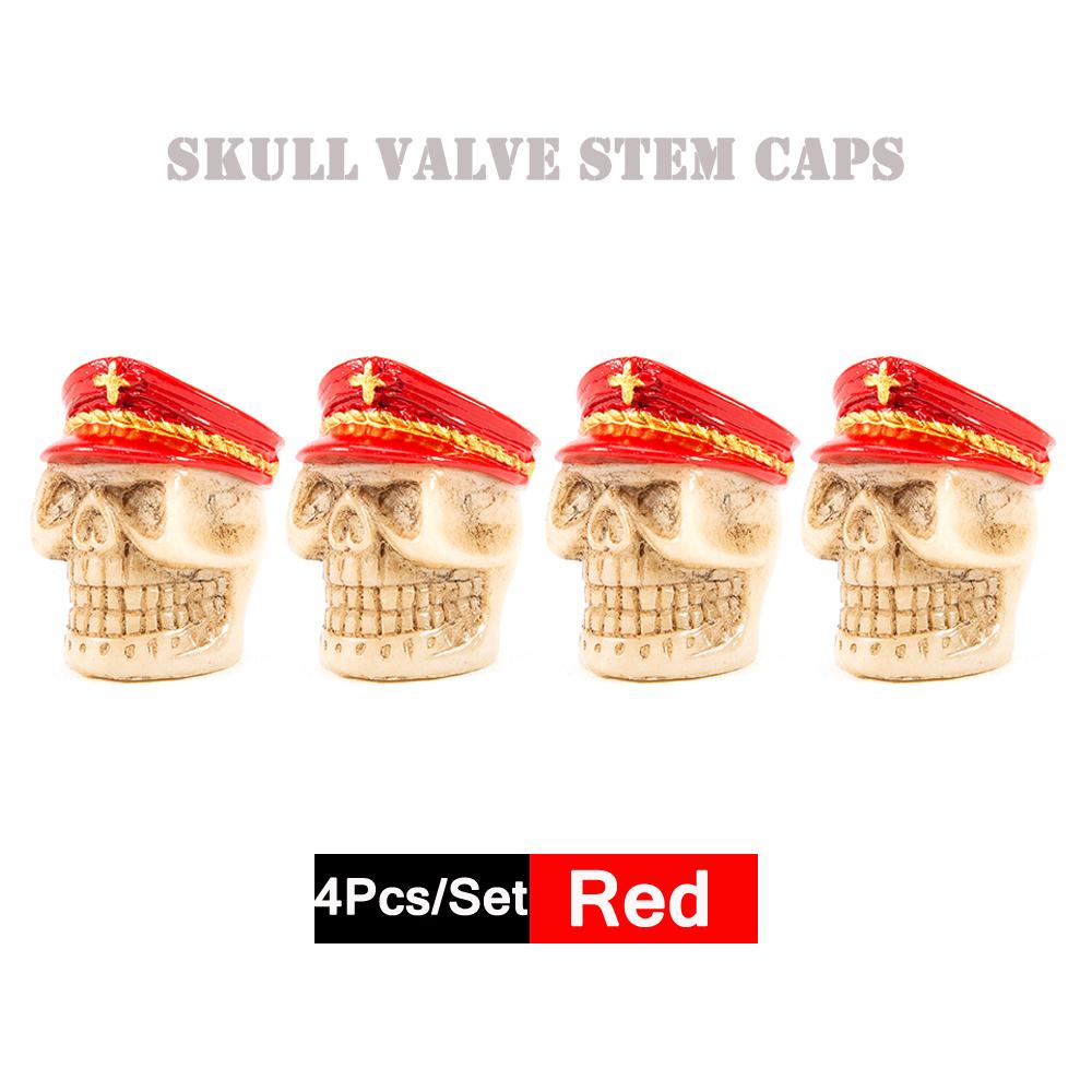 DSYCAR 4Pcs/Set Valve Caps for Tires Skull Style Universal Stem Valve Caps Attractive Dustproof Car Accessories Stem Caps1