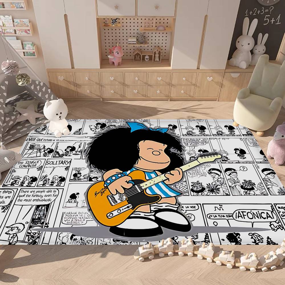 M-Mafalda Girl Floor Mat INS Style Soft Bedroom Floor House Laundry Room Mat Anti-skid Household Carpets