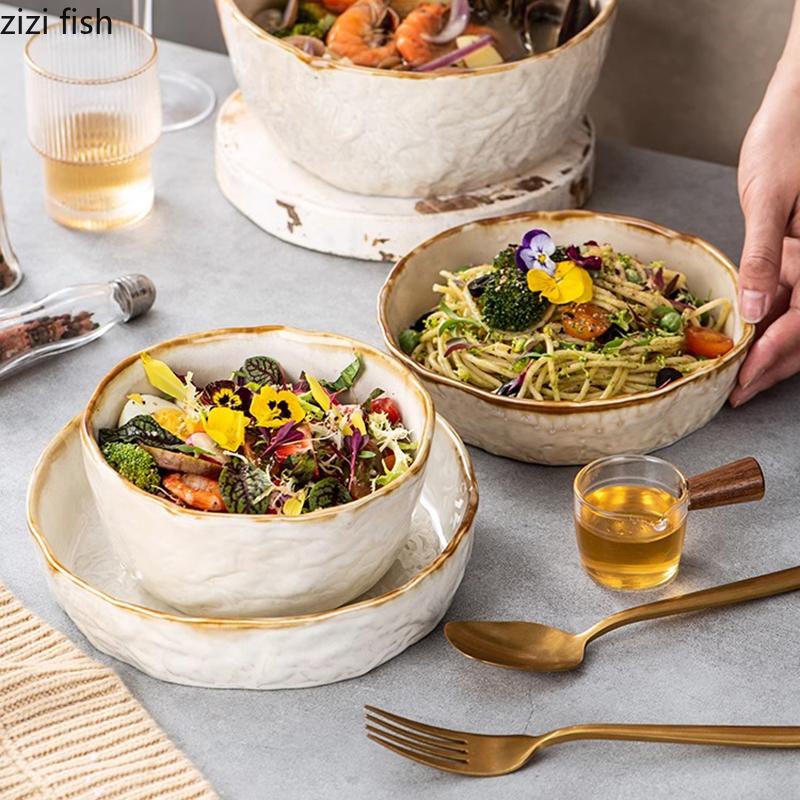 Керамическая глубокая тарелка для супа в печи, миска для салата, миска для пасты, ресторанная особая посуда для молекулярной кухни