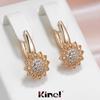 Kinel винтажные серьги-капли с натуральным цирконом и подсолнухом для женщин, розовое золото, вечерние свадебные украшения