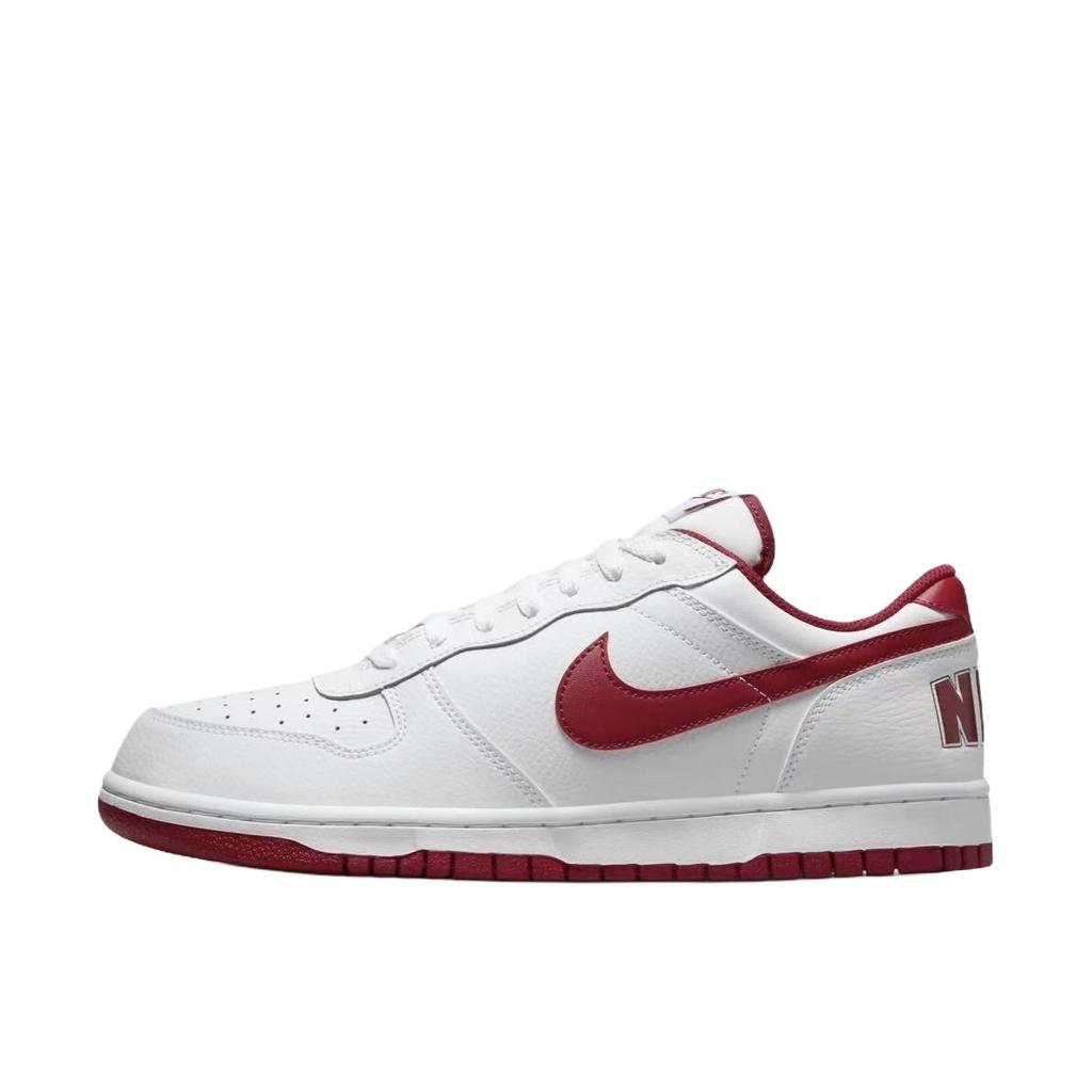 Nike Big Morning Spring Prologue Leather Low top Skateboard Shoes Men's White Red 355152-150(Team861-)