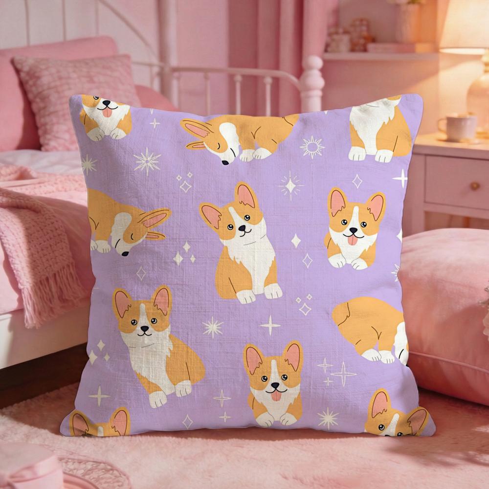 Adorable CCute CorgiS Cushion Cover Premium Comfort Reversible Pillow Cove Two in One Design for Any Room Car Interior